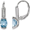 14K White Aquamarine & .08 CTW Diamond Earrings - Siddiqui Jewelers