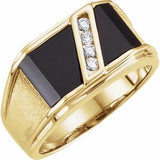 14K Yellow Onyx & 1/8 CTW Diamond Bezel-Set Ring - Siddiqui Jewelers