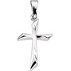 14K White 18.5x13 mm Cross Pendant - Siddiqui Jewelers