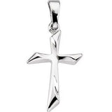 14K White 18.5x13 mm Cross Pendant - Siddiqui Jewelers