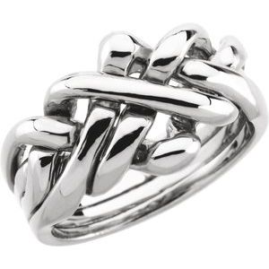 Sterling Silver 12.5 mm Puzzel Ring - Siddiqui Jewelers