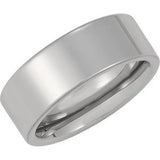 White Tungsten 8 mm Flat Band Size 14 - Siddiqui Jewelers