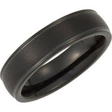 Black Tungsten 6 mm Grooved Band Size 8-Siddiqui Jewelers