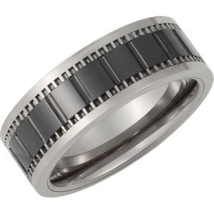 Tungsten 8.3 mm Grooved & Ridged Band Size 10.5 - Siddiqui Jewelers