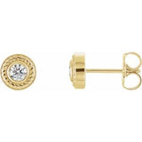 14K Yellow 1/5 CTW Diamond Rope Earrings with Backs - Siddiqui Jewelers