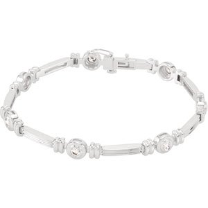 14K White 1 CTW Diamond Line 7" Bracelet - Siddiqui Jewelers