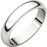 14K White 4 mm Half Round Band Size 9.5 - Siddiqui Jewelers
