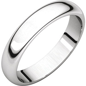 Platinum 4 mm Half Round Band Size 9.5 - Siddiqui Jewelers