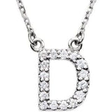 14K White 1/6 CTW Natural Diamond Initial D 16" Necklace Siddiqui Jewelers