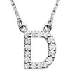 14K White Initial D 1/8 CTW Diamond 16" Necklace - Siddiqui Jewelers