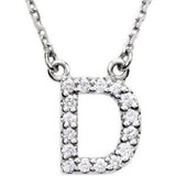 14K White Initial D 1/8 CTW Diamond 16" Necklace - Siddiqui Jewelers