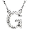 14K White 1/6 CTW Natural Diamond Initial G 16" Necklace Siddiqui Jewelers