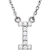 14K White .08 CTW Natural Diamond Initial I 16" Necklace Siddiqui Jewelers