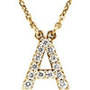14K Yellow 1/8 CTW Natural Diamond Initial A 16" Necklace Siddiqui Jewelers