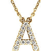 14K Yellow Initial A 1/6 CTW Diamond 16" Necklace - Siddiqui Jewelers