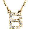 14K Yellow 1/6 CTW Natural Diamond Initial B 16" Necklace Siddiqui Jewelers