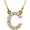 14K Yellow Initial C 1/8 CTW Diamond 16" Necklace - Siddiqui Jewelers