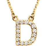 14K Yellow 1/6 CTW Natural Diamond Initial D 16" Necklace Siddiqui Jewelers