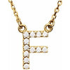 14K Yellow Initial F 1/8 CTW Diamond 16" Necklace - Siddiqui Jewelers