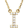14K Yellow .08 CTW Natural Diamond Initial I 16" Necklace Siddiqui Jewelers