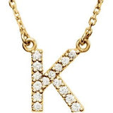 14K Yellow Initial K 1/8 CTW Diamond 16" Necklace - Siddiqui Jewelers