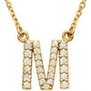 14K Yellow 1/6 CTW Natural Diamond Initial M 16" Necklace Siddiqui Jewelers
