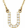 14K Yellow 1/8 CTW Natural Diamond Initial U 16" Necklace Siddiqui Jewelers