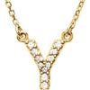 14K Yellow .08 CTW Natural Diamond Initial Y 16" Necklace Siddiqui Jewelers