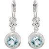 Sterling Silver Aquamarine & .02 CTW Diamond Earrings - Siddiqui Jewelers