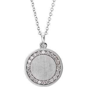14K White 1/5 CTW Diamond Engravable Necklace - Siddiqui Jewelers