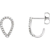 14K White 1/5 CTW Diamond Geometric J-Hoop Earrings - Siddiqui Jewelers