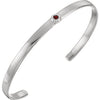 14K White Mozambique Garnet Cuff 6" Bracelet - Siddiqui Jewelers