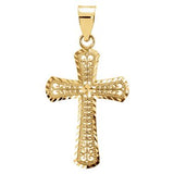 14K Yellow 21x14.5 mm Cross Pendant - Siddiqui Jewelers