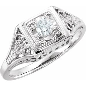 14K White 1/6 CTW Diamond Filigree Ring - Siddiqui Jewelers