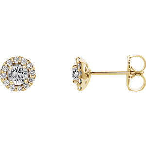 14K Yellow Sapphire & 1/6 CTW Diamond Earrings - Siddiqui Jewelers