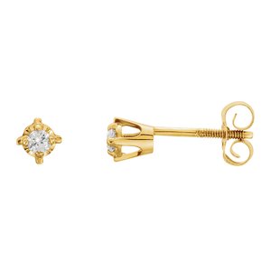 14K Yellow .06 CTW Diamond Earrings-Siddiqui Jewelers