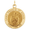 14K Yellow 15 mm Round St. Francis of Assisi Medal - Siddiqui Jewelers