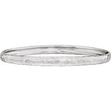 14K White 5.1 mm Hammered Bangle Bracelet - Siddiqui Jewelers