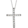14K White 1/3 CTW Diamond French-Set Cross Necklace - Siddiqui Jewelers