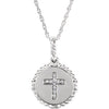 Sterling Silver .05 CTW Diamond Cross Rope 16-18" Necklace - Siddiqui Jewelers