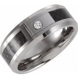 Tungsten & Carbon Fiber .05 CT White Diamond 8 mm Band Size 9.5 - Siddiqui Jewelers