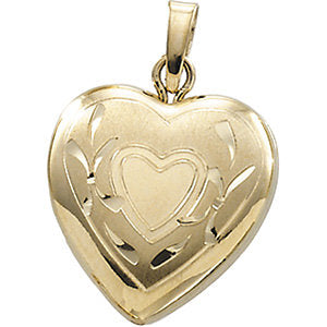 14K Yellow Heart Shape Locket - Siddiqui Jewelers