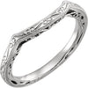 14K White Vintage-Inspired Matching Band for 7.4 mm Round Ring - Siddiqui Jewelers