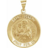 14K Yellow 22 mm Round Hollow Joseph Medal - Siddiqui Jewelers