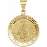 14K Yellow 18 mm Round Hollow St. Peregrine Medal - Siddiqui Jewelers