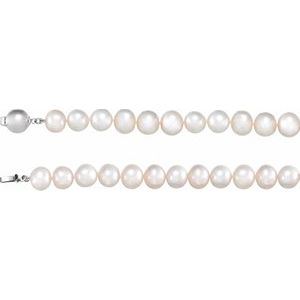 Sterling Silver Freshwater Cultured Pearl 18" Necklace-Siddiqui Jewelers