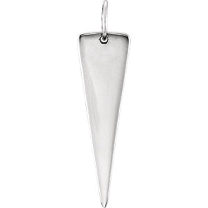 14K White Triangle Pendant - Siddiqui Jewelers