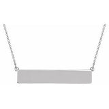 14K White Bar 17.5" Necklace - Siddiqui Jewelers