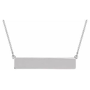 14K White Bar 17.5" Necklace - Siddiqui Jewelers