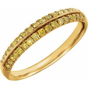 14K Yellow 1/3CTW Yellow Diamond Wedding Band - Siddiqui Jewelers
